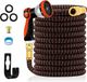 Tuyau d'arrosage extensible - 30 mètres - latex 3 couches - raccords en laiton massif - évite les torsions - tuyau d'eau flexible - pulvérisateur à 10 fonctions - amélioré - durable - matériau 3450D - tuyau d'eau de remplacement