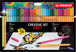 STABILO ARTY Creative Set Pen 68 & point 88 combi etui 36 stuks