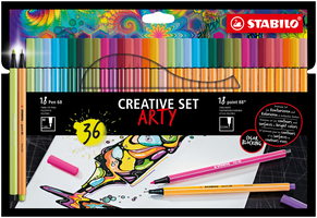 STABILO ARTY Creative Set Pen 68 & point 88 combi etui - 36 stuks - Assorted colours