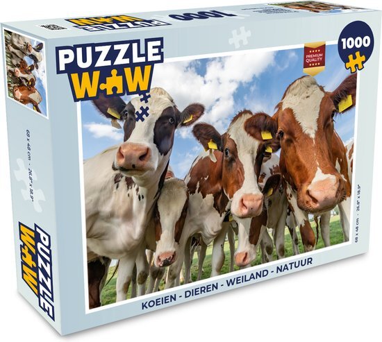 MuchoWow Puzzel Koeien - Dieren - Weiland - Natuur - Legpuzzel - Puzzel 500 stukjes - Sinterklaas cadeautjes - Sinterklaas voor grote kinderen