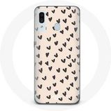 Maniacase Hoesje voor Samsung Galaxy A30 Abstracte textuur achtergrond zwarte harten