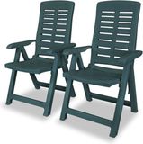 vidaXL Ligstoelen, 2 stuks, groen, kunststof