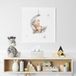 LUMALÉA Ourson Lune Poster / Affiche Carrée Enfants - 80x80 Cm