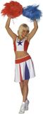 Widmann All American Cheerleader Kostuum Vrouw XS Blauw/Rood/Wit/Beige