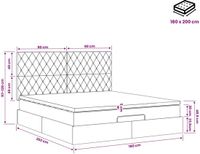 vidaXL Ottoman bed met matras Donkergrijs 180 x 200 cm Fluweel