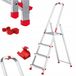Baulich Échelle pliante en aluminium avec crochet - Échelle pliante à 4 barreaux avec barreaux antidérapants - hauteur de travail 275 cm, max. 125 kg