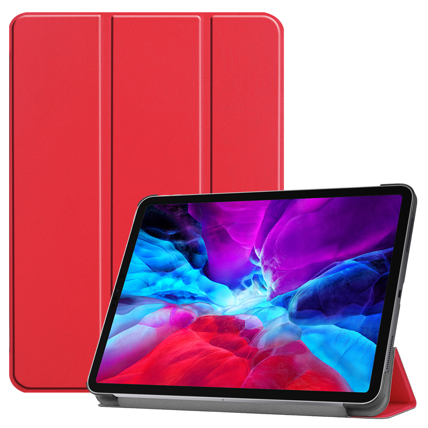 imoshion Trifold Bookcase iPad Pro 12.9 (2020) / Pro 12.9 (2018) tablethoes - Rood