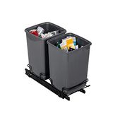 Addis Vuilnisemmer, 2 x 10 l, van 100% gerecycled kunststof, lichtgrijs, 20 l