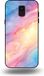Smartphonica Telefoonhoesje Geschikt voor Samsung Galaxy A6 2018 met Regenboog Glitter Marmer Opdruk - TPU Backcover Case Rainbow Glitter Marble Design
