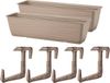 Form Plastic Balkon plantenbak Balustrade - 2x - incl ophangbeugels - kunststof - beige - L50 x B17 x H14