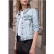 Veste en jean avec poches poitrine et boutons