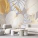 Papier peint panoramique feuilles tropicales 390 cm x 156 cm