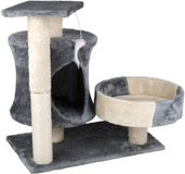 maxxpro Pet Comfort Krabpaal - Kattenhuis met Speeltje, Mand, Platform - Grijs/Beige - 50x33x58 cm