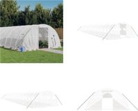 vidaXL Tuinkas met stalen frame, wit, 88 m², 22x4x2 meter