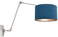 Steinhauer Prestige Chic 8238ST Wandlamp Staalkleurig Blauw/Zilver