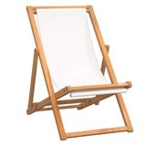 VidaXL Tuinstoel Terras Gecapitonneerde zitting Stof/Weefsel Teak Bruin Crème