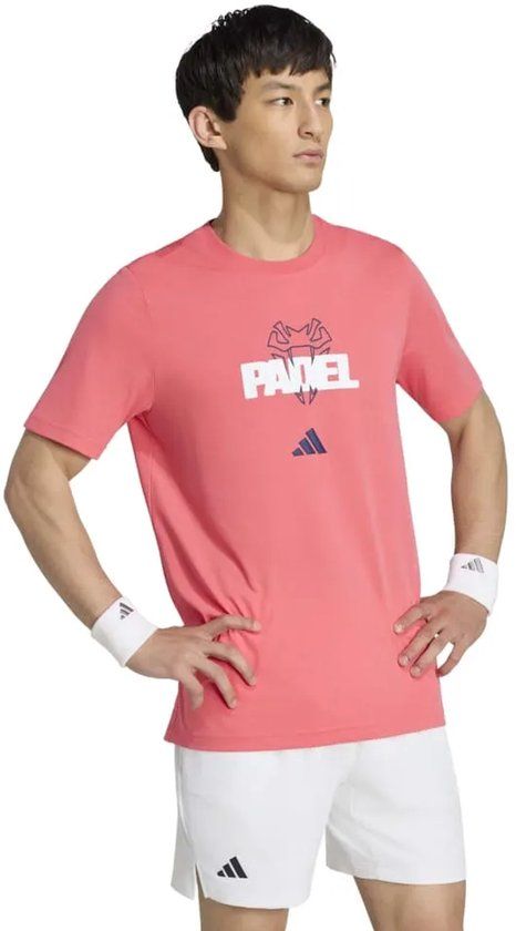 Adidas Padel T-shirt Roze Polyester M Mannen