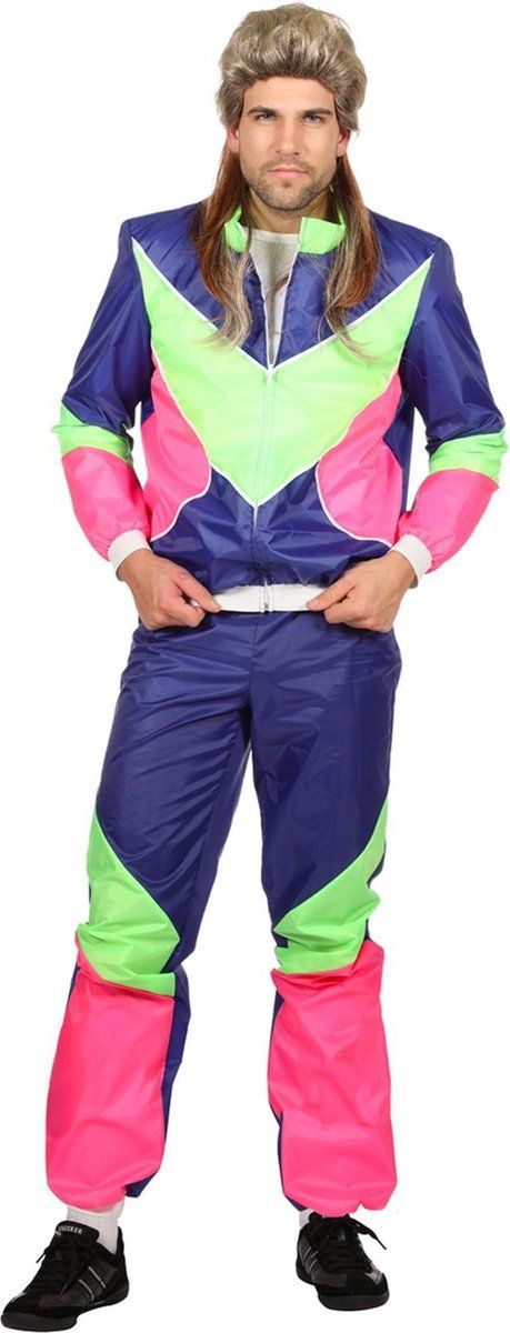 Wilbers Trainingspak Jaren 80 Man Jeroen - Maat 48 - Polyester - EAN: 8714438781197
