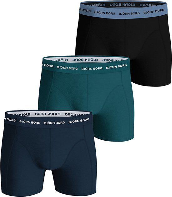 Bjorn borg Björn Borg Cotton Stretch Boxer 3-pack Blauw Effen Mannen