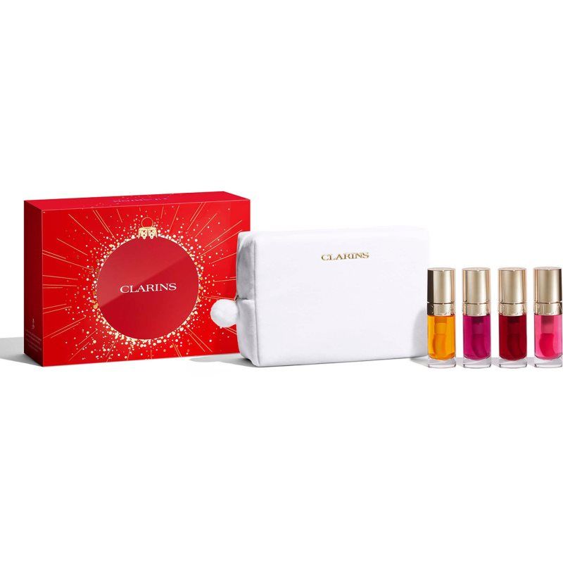 Clarins Radiant Lips Comfort Oil Set 01 Honey 7ml + 02 Raspberry 7ml + 03 Cherry 7ml + 04 Pitaya 7ml
