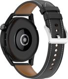 By Qubix Qubix Garmin Forerunner 970 / 570 (47mm) / 255 Luxe Leren Bandje Zwart Smartwatch Bandje 22mm