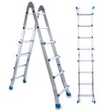 Garden Friend S1405119 ladder aluminium Everest 4+4, grijs-blauw