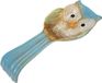 Merkloos Uil Lepelhouder - Keuken Accessoire - Aanrecht Organiseren - Keramisch Materiaal - 24.5 cm Lengte - Blauw