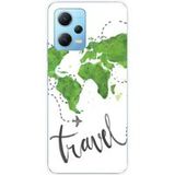 Xiaomi Bedrukt siliconen hoesje compatibel met Xiaomi Redmi Note 12 5G, Xiaomi Poco X5 Map Travel