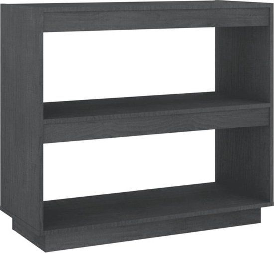 vidaXL Boekenkast 80x35x71 cm massief grenenhout grijs