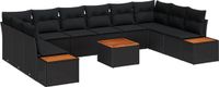 vidaXL Tuinbank Set 11 st Zwart Polyrattan