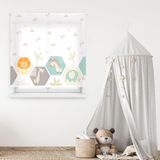 Store enrouleur avec impression numérique, motif safari, 160x180 cm, transparent