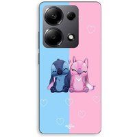 Maniacase Coque Pour Xiaomi Redmi Note 13 Pro 4G Stitch Angel mignon bleu rose