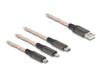 Delock 88158 Câble USB USB 2.0 1,2 m USB A USB C/Micro-USB B/Lightning Transparent