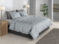 Zohome Dekbedovertrek Petali di Lino - Blauw - 100% Katoen - Bloemen - 200x220 + 2 slopen