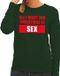 Bellatio Decorations Shoppartners Bv Foute kersttrui / sweater All I Want For Christmas Is Sex groen voor dames - Maat L
