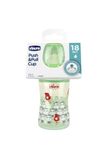Chicco Push&PULL snavelbeker, kleine en compacte baby snavelbeker, met plastic deksel, groen, vanaf 18 maanden