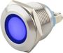 SeKi Led indicator | ø 19 mm. | 6-24 Volt DC/AC | Blauwe uitvoering