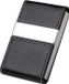 HORCONDORM S.R.L. Porte-cartes de visite ×2, porte-cartes de crédit en PU cuir, ultra-fin, en acier inoxydable pour hommes/femmes, double fermoir magnétique ouvert