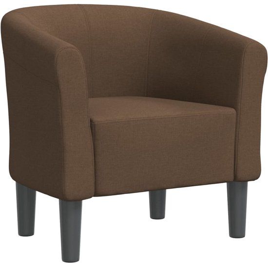 vidaXL Fauteuil Cabriolet, Chaise avec Accoudoirs, Canapé avec Dossier, Siège Rembourré, Meuble de Salon Chambre Bureau, Marron Tissu