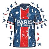 Iconic Puzzles PSG-shirt 100% milieuvriendelijke houten puzzel met officiële licentie, maat L, 500 stukjes