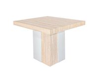 MENZZO Table rectangulaire extensible Virzon 100-240cm Effet Travertin Beige et rainurage Blanc