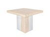 MENZZO Table rectangulaire extensible Virzon 100-240cm Effet Travertin Beige et rainurage Blanc