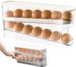Unyqoos® Organiseur d'œufs transparente peu encombrante avec distribution automatique