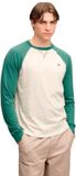 Superdry - Vintage Athletic Honkbaltop - Hommes - Hauts - XL - Coton - Pierre ponce chiné/Vert chasseur