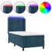 vidaXL Boxspringbed met matras en LED-verlichting, donkerblauw, 100x200 cm, fluweel