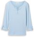 Tom Tailor T-shirt met lange mouwen en omgeslagen mouwen - Maat XS - light fjord blue white stripe