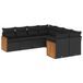 vidaXL Loungeset met kussens, polyrattan, zwart