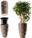 KADAX Pot avec insert et poignées, bac à plantes en plastique, beige, hauteur : 58,5 cm