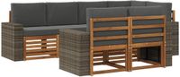 vidaXL - Bank loungeset - 7 zitplekken - Natuurlijk en antraciet - Polyester