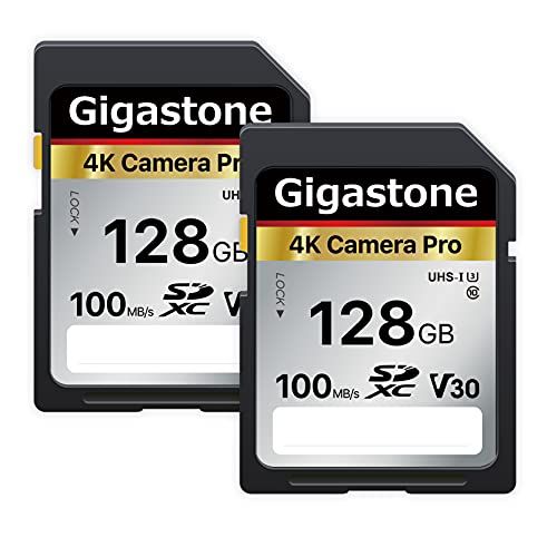 GIGASTONE 128GB 2-pack SD-kaart, V30 SDXC-geheugenkaart